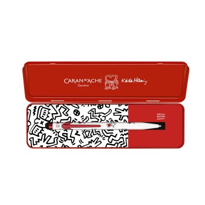 Stylo Bille Caran d'Ache 849 KEITH HARING Blanc - Édition Spéciale