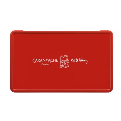 Set Caran d'Ache ECRIDOR KEITH HARING Stylo Bille & Étui en Cuir - Édition Spéciale