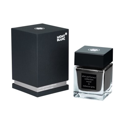 Flacon d'encre parfumée Montblanc Elixir Parfumeur, senteur Bois et Tabac, Gris 50ml