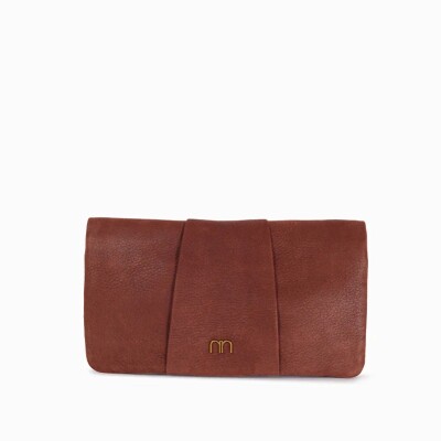 Portefeuille nat & nin Alia Cacao - Cuir peau de pêche