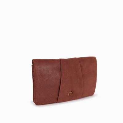 Portefeuille nat & nin Alia Cacao - Cuir peau de pêche