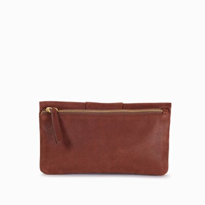 Portefeuille nat & nin Alia Cacao - Cuir peau de pêche