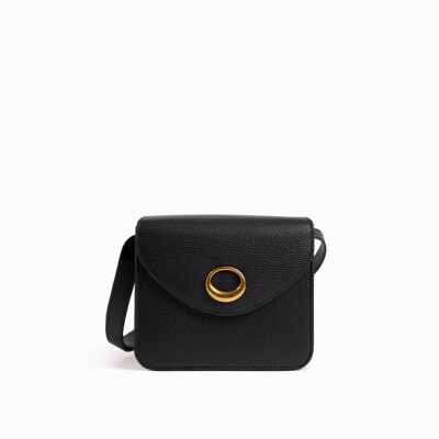 Sac bandoulière nat & nin Cara Noir Grainé - Cuir grainé