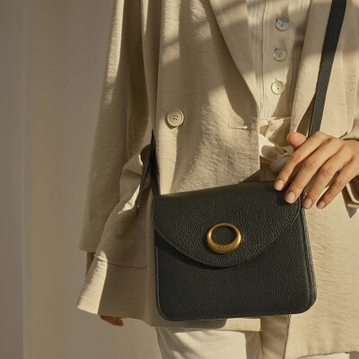 Sac bandoulière nat & nin Cara Noir Grainé - Cuir grainé