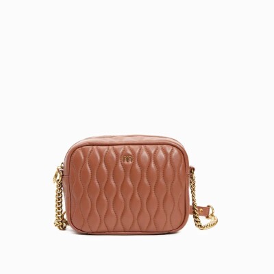 Sac caméra nat & nin Emma Camel - Cuir lisse