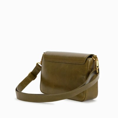 Sac bandoulière nat & nin Freja Romarin - Cuir glacé craquelé