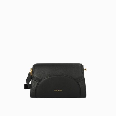 Sac bandoulière nat & nin Kamy Noir grainé - Cuir grainé