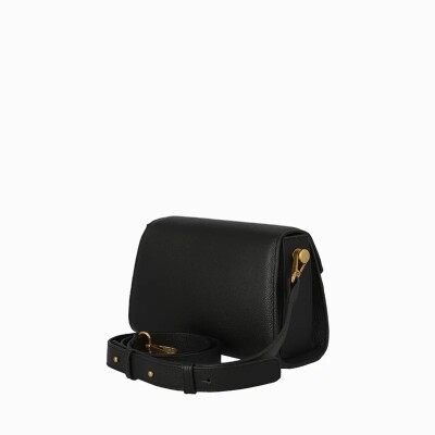 Sac bandoulière nat & nin Kamy Noir grainé - Cuir grainé