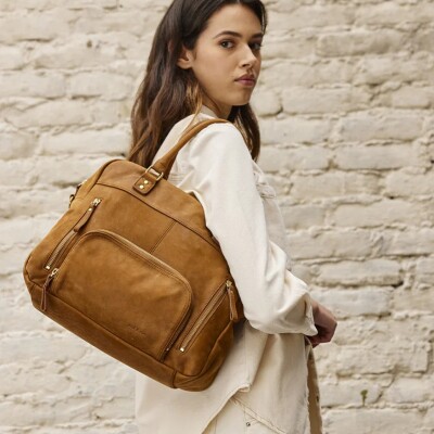 Sac cabas nat & nin Macy Epice - Cuir peau de pêche