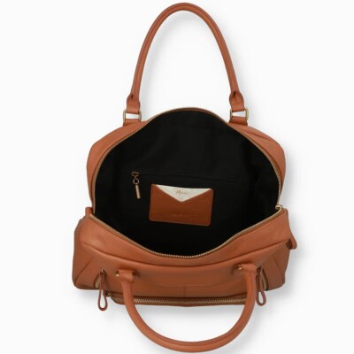 Sac cabas nat & nin Macy Pécan - Cuir grainé