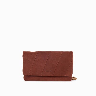 Pochette nat & nin Max Cacao - Cuir peau de pêche