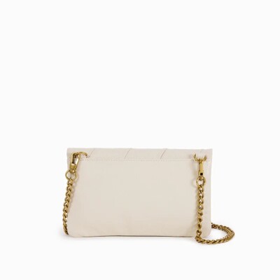 Pochette nat & nin Max Vanille - Cuir glacé craquelé