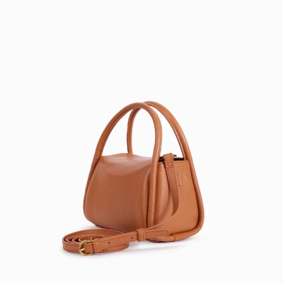 Sac à main nat & nin Min Harper Pécan - Cuir grainé