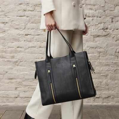 Sac à main nat & nin Opéra Noir Grainé - Cuir grainé