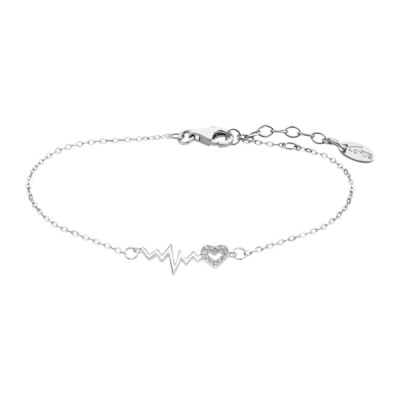 Bacrelet LOTUS Silver Battement de coeur en argent et oxydes de zirconium
