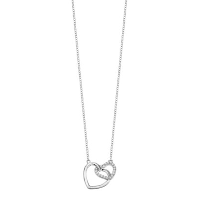 Collier LOTUS Silver Coeurs Love en argent et oxydes de zirconium