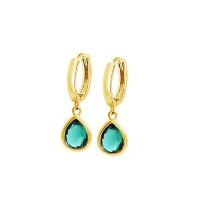 Boucles d'oreilles LOTUS Silver en argent doré et oxydes de zirconium