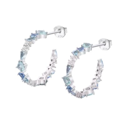 Boucles d'oreilles Lotus Silver en argent et oxydes de zirconium