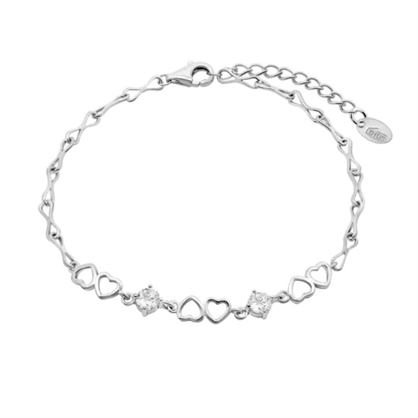 Bracelet LOTUS Silver Coeurs en argent et oxyde de zirconium