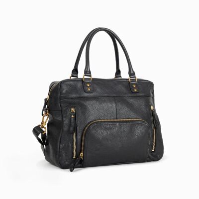 Sac cabas nat & nin Macy Noir Grainé - Cuir grainé