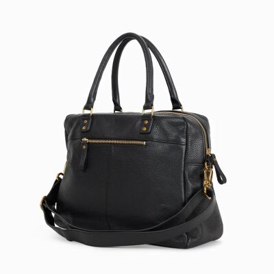 Sac cabas nat & nin Macy Noir Grainé - Cuir grainé