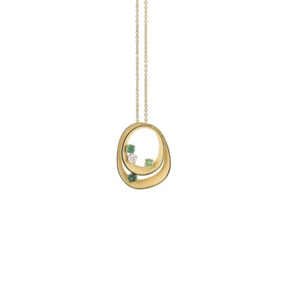 Pendentif AnnaMaria Cammilli Dune Color Yellow Sunrise gold avec diamant et tourmalines