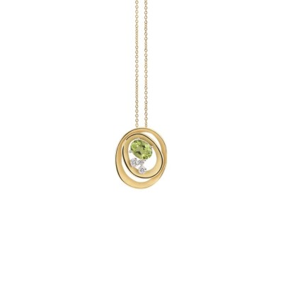 Pendentif AnnaMaria Cammilli Dune Solar Color Yellow Sunrise gold avec diamants et peridot