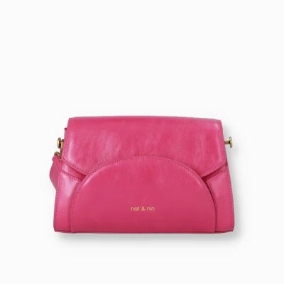 Sac bandoulière nat & nin Kamy Praline - Cuir glacé craquelé