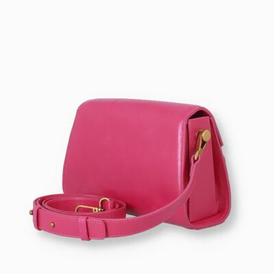 Sac bandoulière nat & nin Kamy Praline - Cuir glacé craquelé