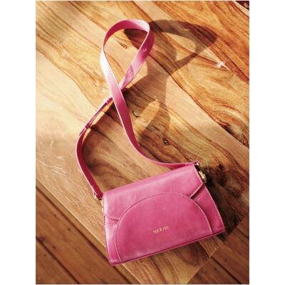 Sac bandoulière nat & nin Kamy Praline - Cuir glacé craquelé