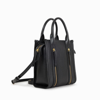 Sac à main nat & nin Mini Opéra Noir Grainé - Cuir grainé