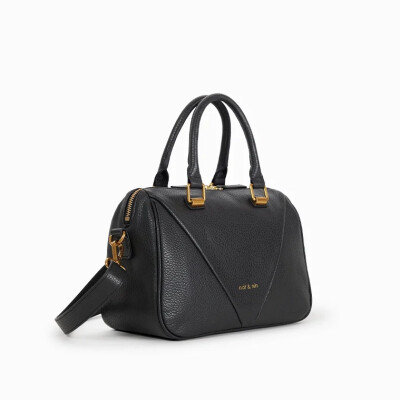 Sac à main nat & nin Strike Noir Grainé - Cuir grainé