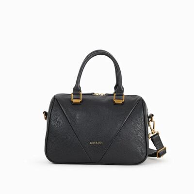 Sac à main nat & nin Strike Noir Grainé - Cuir grainé