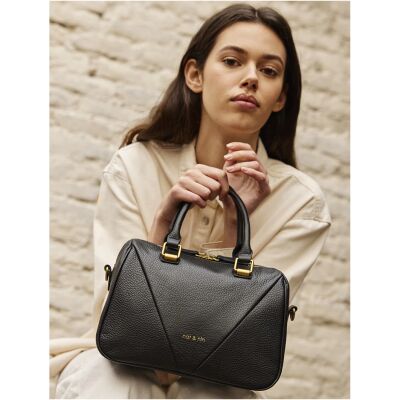 Sac à main nat & nin Strike Noir Grainé - Cuir grainé