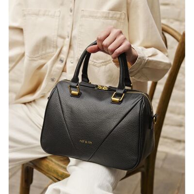 Sac à main nat & nin Strike Noir Grainé - Cuir grainé