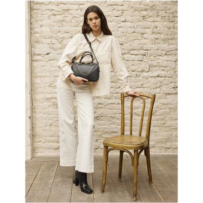 Sac à main nat & nin Strike Noir Grainé - Cuir grainé