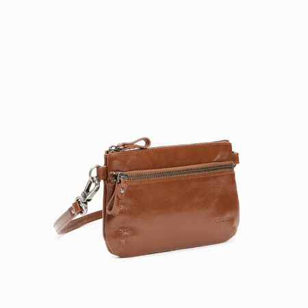 Pochette nat & nin Vivky 2 Cognac - Cuir glacé craquelé