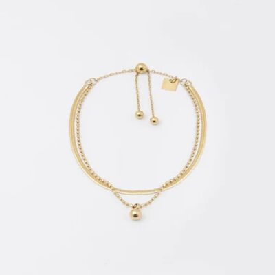 Bracelet Zag bijoux MALARGUE en acier doré