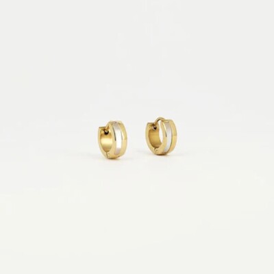 Boucles d'oreilles Zag bijoux CHIC en acier doré et nacre