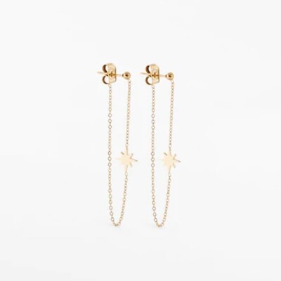 Boucles d'oreilles Zag bijoux SOUTH SEA en acier doré