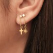 Boucles d'oreilles Zag bijoux ROMANE en acier doré et oxydes de zirconium