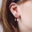 Boucles d'oreilles Zag bijoux ROMA en acier doré et oxydes de zirconium