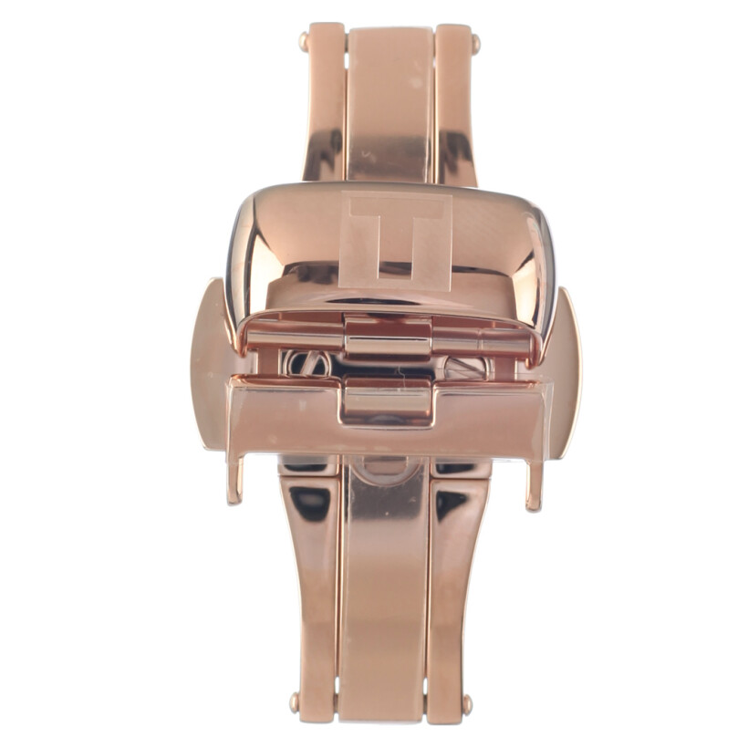 Boucle déployante Tissot pour bracelet cuir 15mm acier doré rose