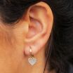 Boucles d'oreilles Zag bijoux MICHAEL en acier doré, oxydes de zirconium et nacre