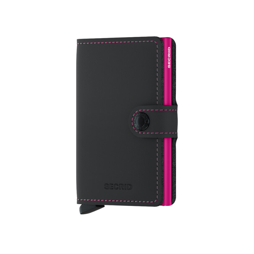 Porte-cartes SECRID Miniwallet Matte Black & Fuchsia