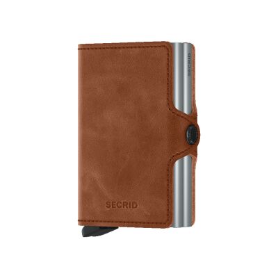 Porte-cartes Secrid Twinwallet Vintage Cognac-Silver