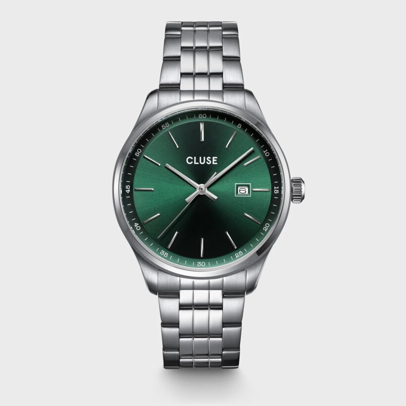 Montre CLUSE Anthéor Steel Green Silver 41mm