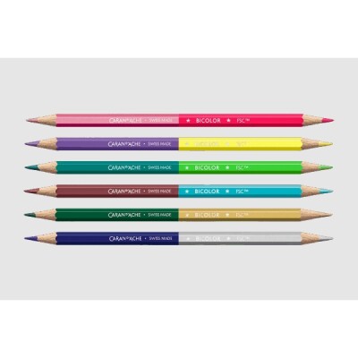 Boîte 6 Crayons Caran d'Ache BICOLOR CLAIM YOUR STYLE – Édition Spéciale