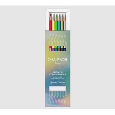 Boîte 6 Crayons Caran d'Ache BICOLOR CLAIM YOUR STYLE – Édition Spéciale