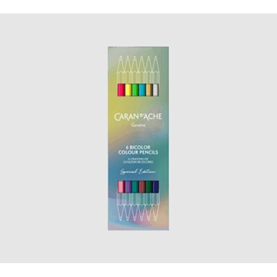 Boîte 6 Crayons Caran d'Ache BICOLOR CLAIM YOUR STYLE – Édition Spéciale